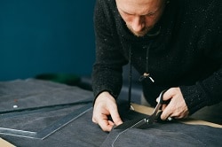 designer cutting leather