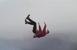 man in free fall