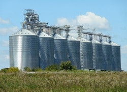row of silos