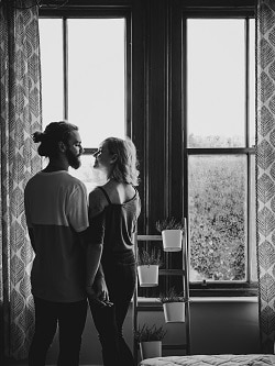 couple at window